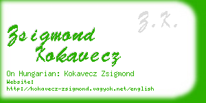 zsigmond kokavecz business card